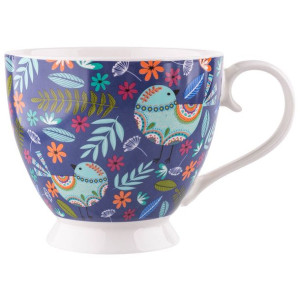 Filiżanka porcelanowa Folk 350 ml granatowa