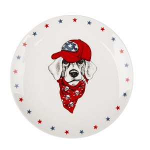 Talerz deserowy porcelanowy Easy Morning Labrador 20 cm
