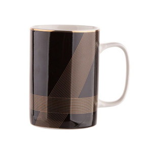 Kubek porcelanowy Modern Art czarny 350 ml