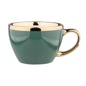Filiżanka porcelanowa Aurora Gold zielona 300 ml