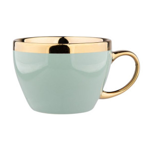 Filiżanka porcelanowa Aurora Gold jasna zieleń 300 ml