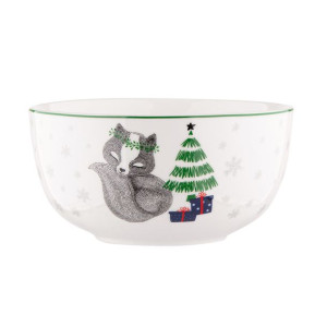 Miska salaterka porcelanowa Winter Friends Lisek 13 cm