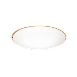 Talerz deserowy porcelanowy MariaPaula Moderna Gold biały 16,5 cm