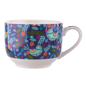 Filiżanka porcelanowa Folk 500 ml granatowa