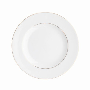Talerz deserowy porcelanowy MariaPaula Złota Linia biały 20 cm