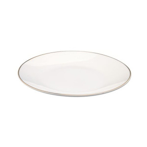 Talerz deserowy porcelanowy Bella Złota Linia kremowy 20 cm