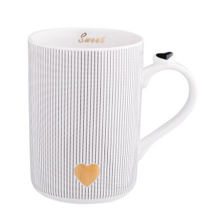 Kubek na Walentynki porcelanowy z serduszkiem 350 ml (opakowanie prezentowe
