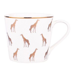 Kubek Stożek Nbc 350 Ml Dek. Gold Giraffe Biały Bz