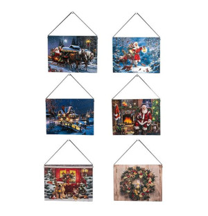 Obraz Poziomy Z Lampkami Led 15x20x1,8cm Mix 6 Wzorów (display 12 Sztuk) Bz