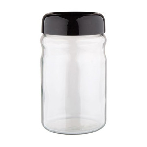 Pojemnik Szklany Z Plastikową Pokrywką 1,4l Czarny Bz
