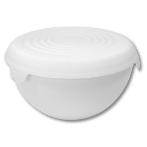 Miska plastikowa z pokrywką Practic Bąble biała 3 l