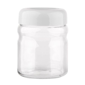 Pojemnik Szklany Z Plastikową Pokrywką 900ml Szary Bz