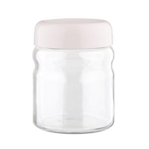 Pojemnik Szklany Z Plastikową Pokrywką 900ml Krem Bz