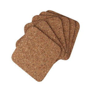 Kpl. 6 Podkładek Kwadratowych 10x10cm Korek Naturalny