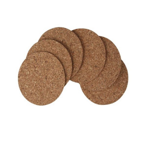 Kpl. 6 Podkładek Okrągłych Śr.10cm Korek Naturalny