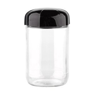 Pojemnik Szklany Z Plastikową Pokrywką 660ml Czarny Bz