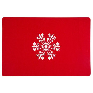 Mata Filcowa Prostokątna 30x45 Cm Dek. Śnieżynka Czerwona