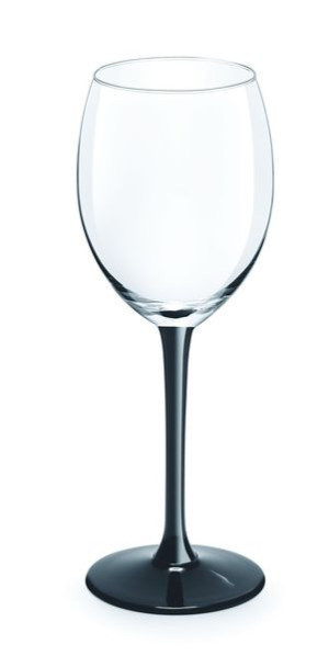 Kieliszki do wina białego Onyx z czarną nóżką 250 ml