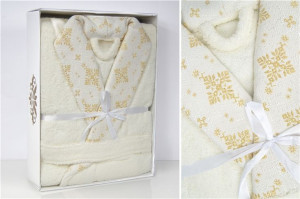 Szlafrok christmas "greno" kremowy l/xl