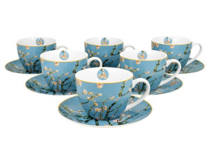 Filiżanki ze spodkami 280 ml komplet 6 szt. almond blossom by v. van gogh