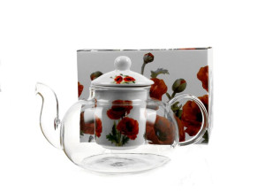 Dzbanek szklany 1000 ml z zaparzaczem classic poppies