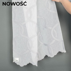Firanka haftowana ze wzorem na samym dole, wysokość 280cm, kolor 002 biały