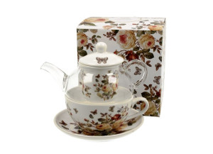 Tea for one szklany / filiżanka z dzbankiem szklanym zahra