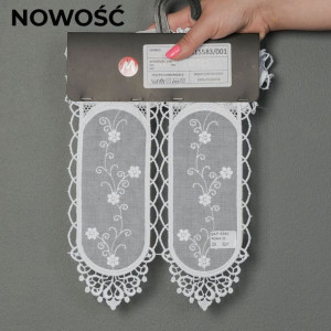 Zazdrostka haftowana panelowa, wysokość 30cm, kolor 001 biały