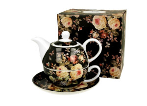 Tea for one porcelanowy / filiżanka z dzbankiem i spodkiem warda