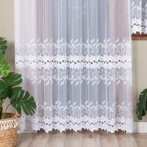 Bastia firanka żakardowa gotowa na prosto, szerokość 200 x wysokość 250cm,