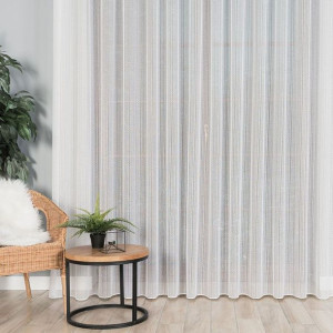 Firanka fantazyjna z ołowianką, wysokość 300cm, kolor 112 offwhite ze srebr