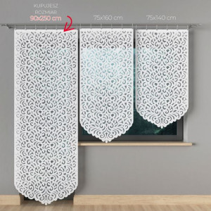 Anika panel żakardowy gotowy, szerokość 90 x wysokość 250cm, kolor 001 biał