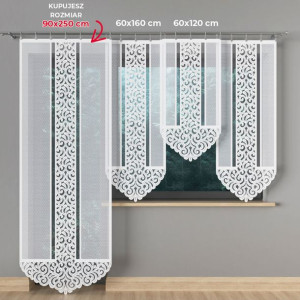 Anna panel żakardowy gotowy, szerokość 90 x wysokość 250cm, kolor 001 biały