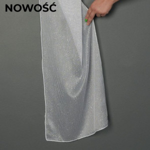 Firanka fantazyjna z ołowianką, wysokość 290cm, kolor 001 biały z lurexem