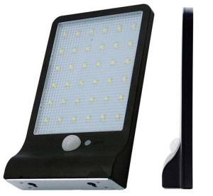 SOLARNA LAMPA Zewnętrzna Czujnik Zmierzchu Ruchu 36LED czarna ZD45B