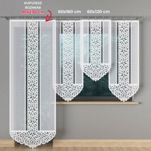 Anna panel żakardowy gotowy, szerokość 90 x wysokość 230cm, kolor 001 biały