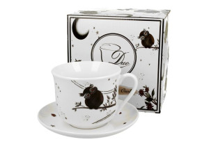 Filiżanka jumbo ze spodkiem 470 ml charming owls