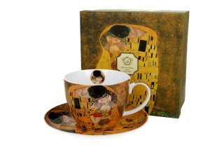 Filiżanka jumbo ze spodkiem 470 ml the kiss by gustav klimt