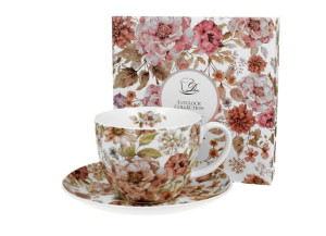Filiżanka jumbo ze spodkiem 470 ml pastel flowers