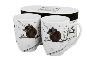 Komplet 2 kubki 380 ml charming owls