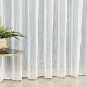 Firanka fantazyjna ze ołowianką, wysokość 310cm, kolor 004 off white z złot
