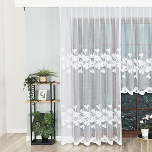 Girona firanka żakardowa gotowa na prosto, szerokość 200 x wysokość 250cm,