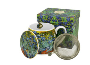 Kubek baryłka z zaparzaczem 430 ml irises by v. van gogh