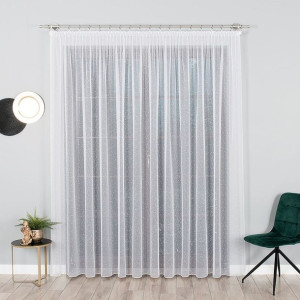 Firanka fantazyjna z ołowianką, wysokość 250cm, kolor 003 biały