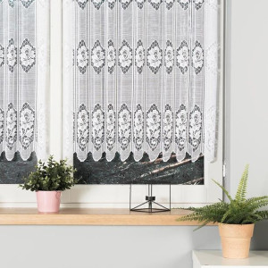 Firanka żakardowa, wysokość 120cm, kolor 001 biały
