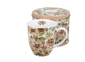 Kubek 400 ml w metalowej puszce pastel flowers