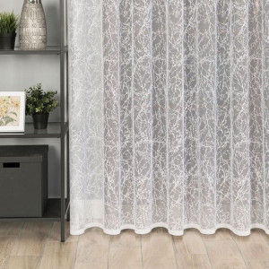 Firanka żakardowa ze wzorem po całości, wysokość 330cm, kolor 001 biały