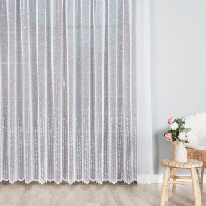 Firanka żakardowa ze wzorem po całości, wysokość 250cm, kolor 001 biały