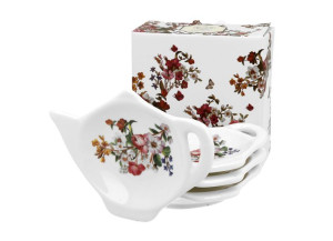 Podkładki skapki herbaciane komplet 4 szt. vintage flowers white