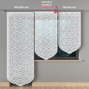 Anika panel żakardowy gotowy, szerokość 75 x wysokość 160cm, kolor 001 biał